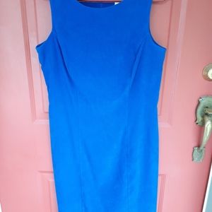 Blue velvet-like cocktail dress